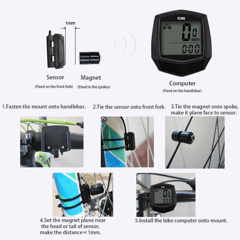 Digital Bike Ride Speedometer Cycling Computer Wired Type Bike Computer Rainproof LCD Screen Bicycle Speed Counter Code Table