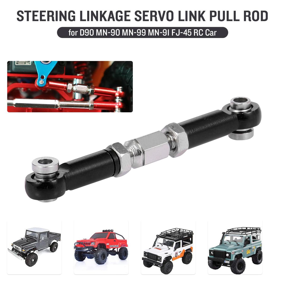 Replacement for JJRC WPL MN-D90 MN-90 MN-99 MN-91 FJ-45 RC Car Steering Linkage Servo Link Pull Rod Turnbuckle Aluminum Alloy Upgrade Parts