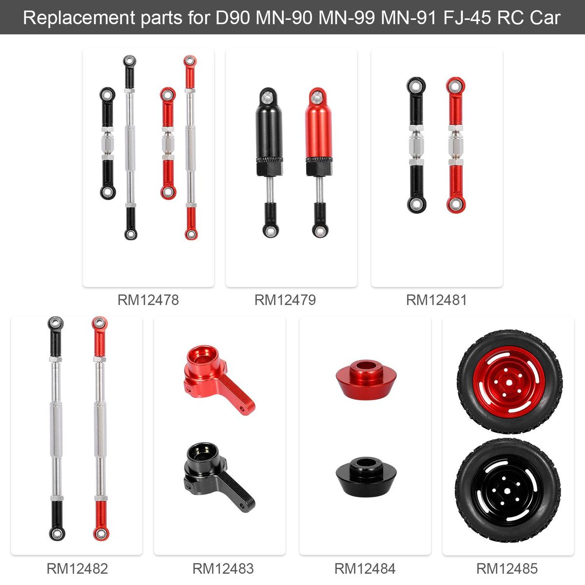 Replacement for JJRC WPL MN-D90 MN-90 MN-99 MN-91 FJ-45 RC Car Steering Linkage Servo Link Pull Rod Turnbuckle Aluminum Alloy Upgrade Parts