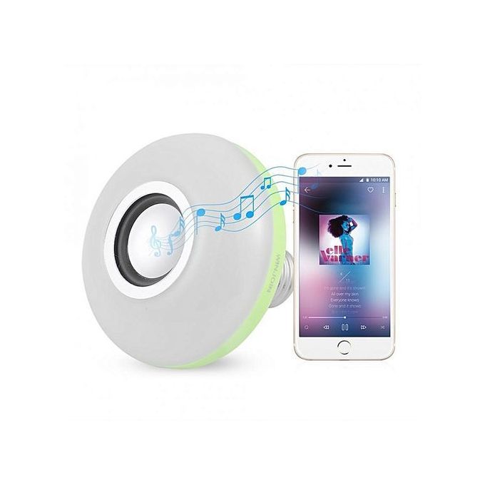E27 8W Wireless Bluetooth Colorful Music Playing Bulb RGB LED Light Audio Speaker (Green) HT-S