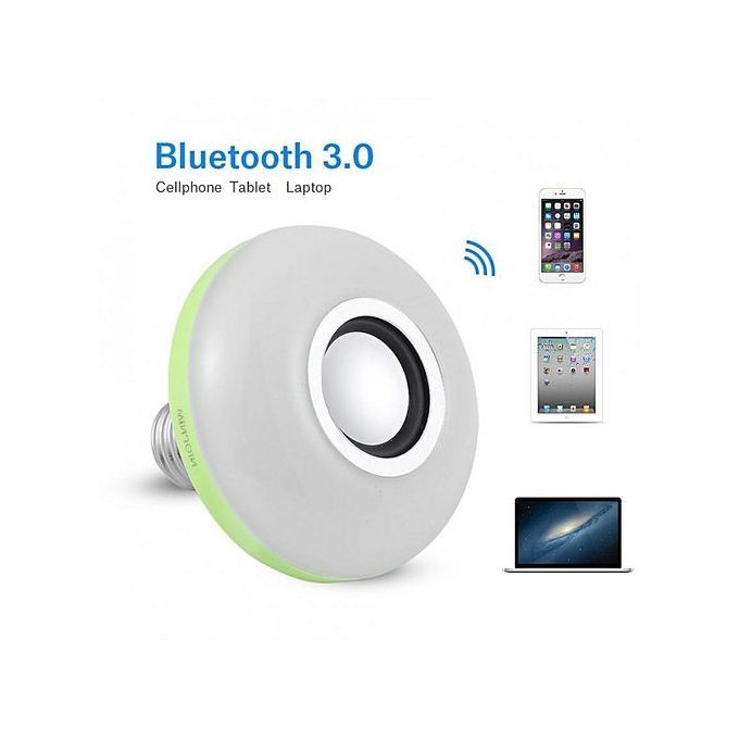 E27 8W Wireless Bluetooth Colorful Music Playing Bulb RGB LED Light Audio Speaker (Green) HT-S