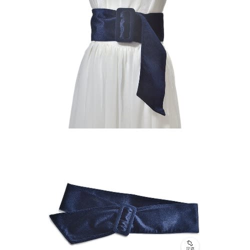 Suede Bold Belt - Navy Blue
