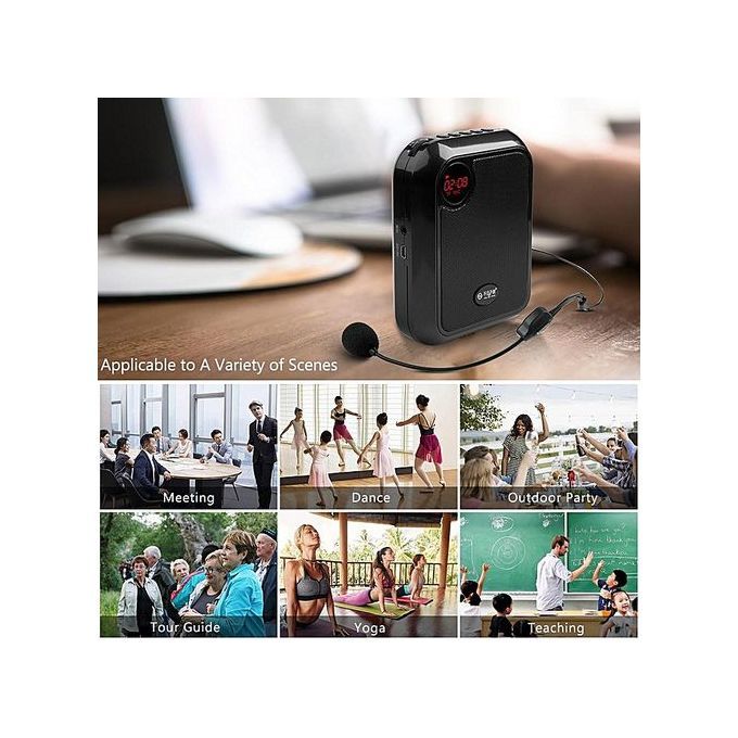 SEE ME HERE T200 Stylish Portable Voice Amplifier Loud Speaker With Wired Microphone Recorder Support Memory Card & USB, For Teachers, Presentation & Tour Guides HT-S