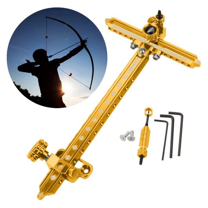 Archery Recurve Bow Sight 9inch Adjustable Target Sights Bow Gold