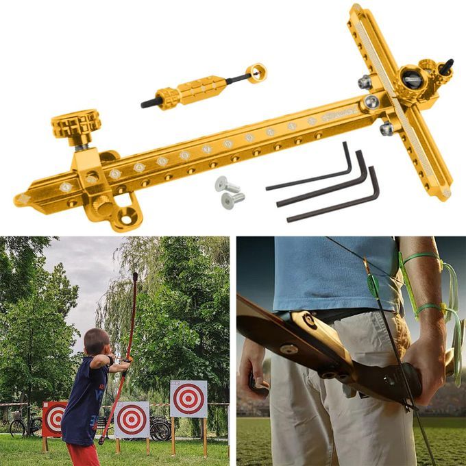 Archery Recurve Bow Sight 9inch Adjustable Target Sights Bow Gold