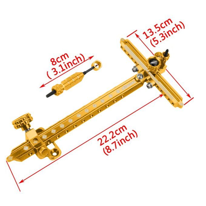Archery Recurve Bow Sight 9inch Adjustable Target Sights Bow Gold