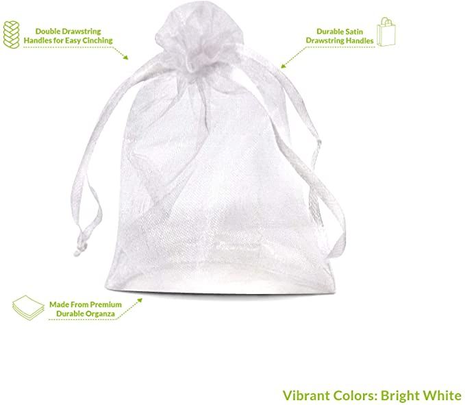 100PCS Premium Sheer Organza Bags