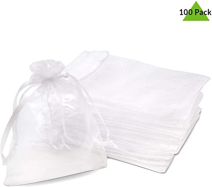 100PCS Premium Sheer Organza Bags