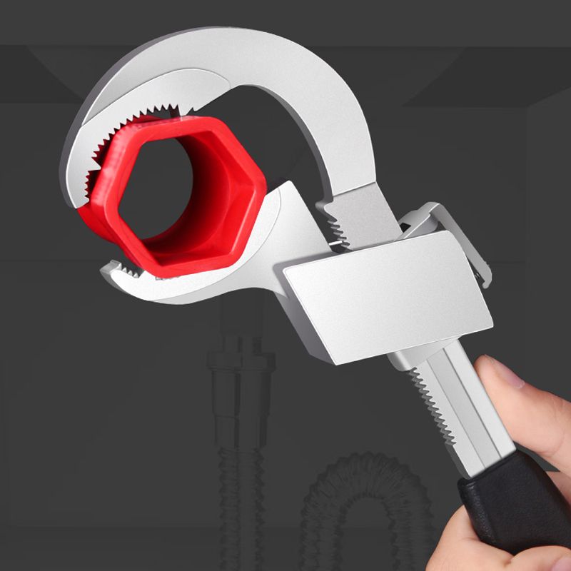 (Faucet Sink Wrench)Faucet Sink Wrench Multi-function Universal Large Opening Bathroom Pipe Wrench Adjustable Aluminum Alloy Hand Tools WJ