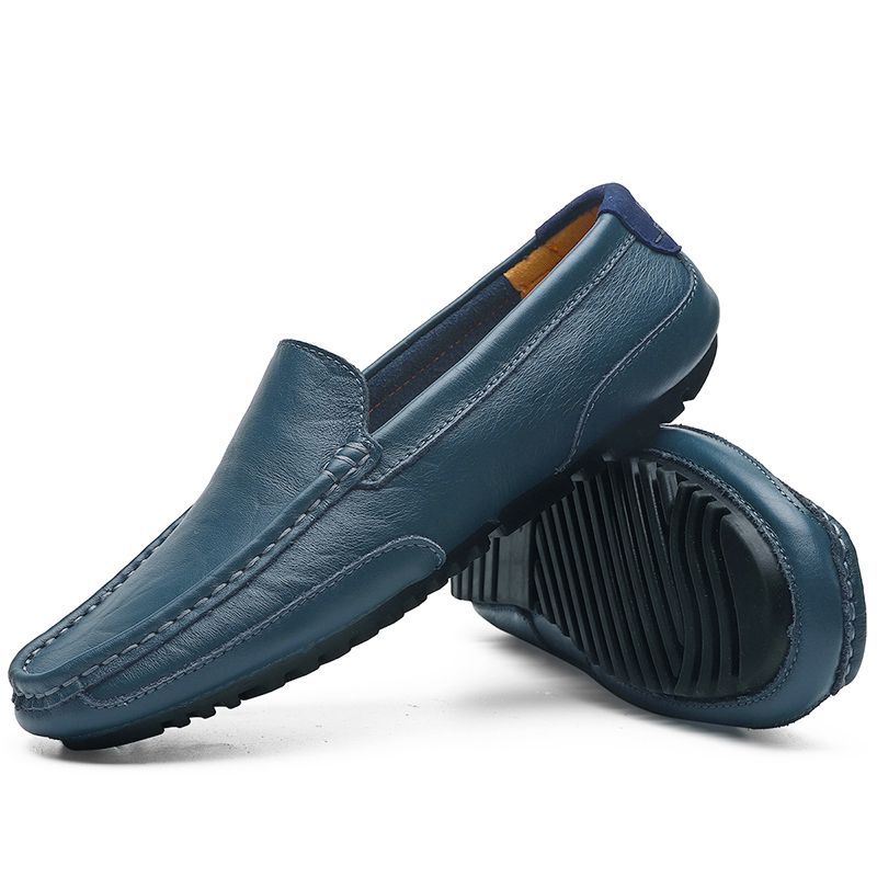 (Black)Leather Men Shoes Luxury Trendy 2020 Casual Slip On Formal Loafers Men Moccasins Italian Bla