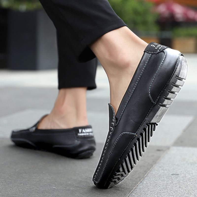 (Black)Leather Men Shoes Luxury Trendy 2020 Casual Slip On Formal Loafers Men Moccasins Italian Bla