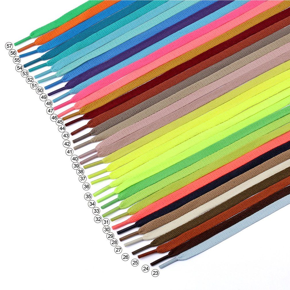 1pcs Flat Polyester Shoelace Coloured Bootlace Sports Shoe Sneakers Shoe Lace