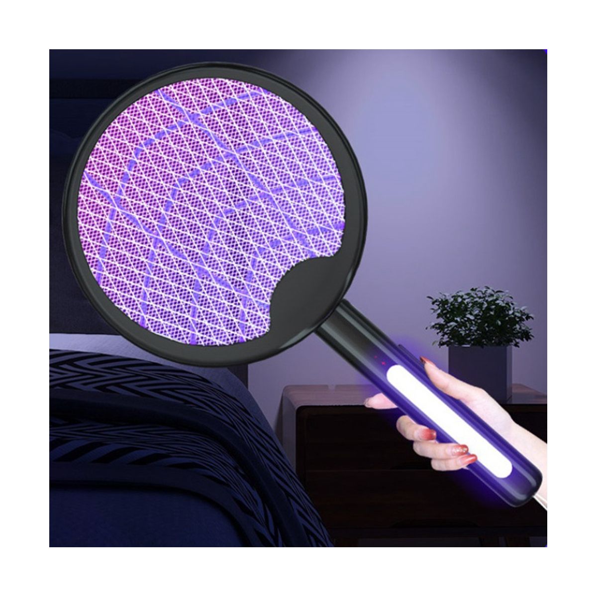 3000V Electric Mosquito with Lamp USB Rechargeable Fly S