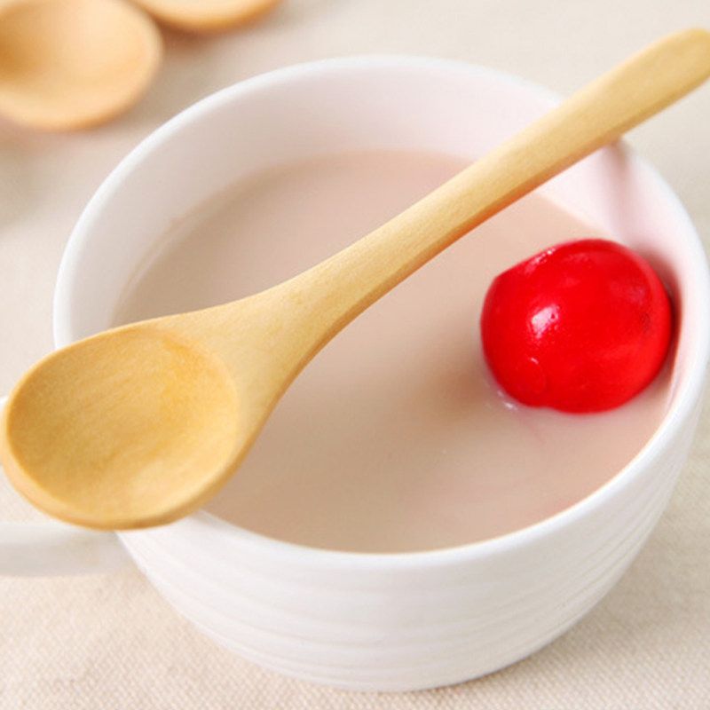 9Pcs Small Wooden Spoons Dessert Coffee Ice Cream Honey-