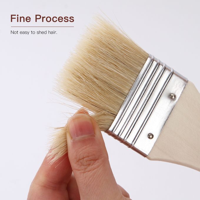 3pcs Professional Flat Paintbrush Set Bristle Paint Brush