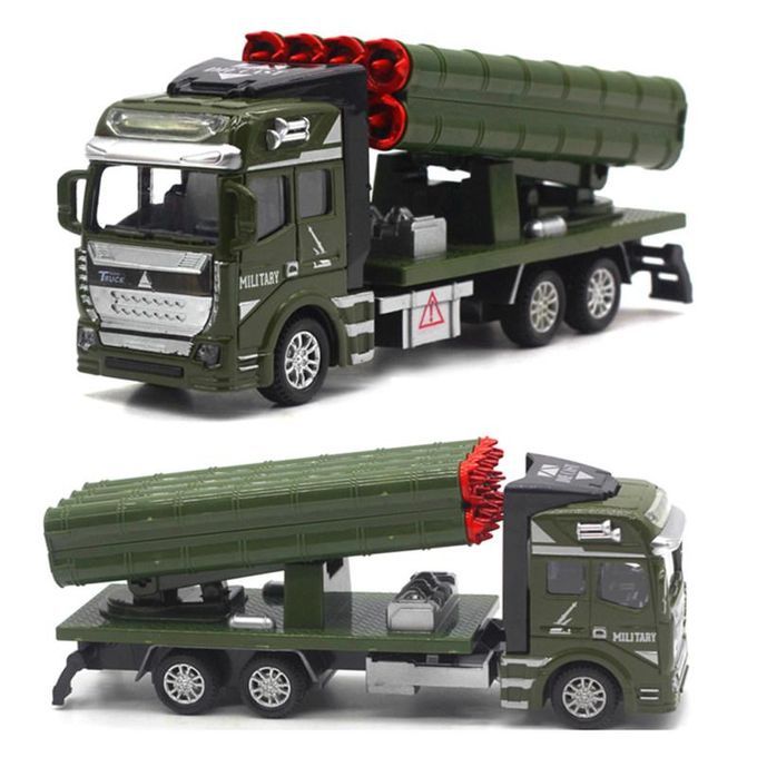 Simulation Pull Back Military Truck ABS Toy Car Model Kids-