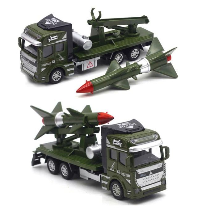 Simulation Pull Back Military Truck ABS Toy Car Model Kids-