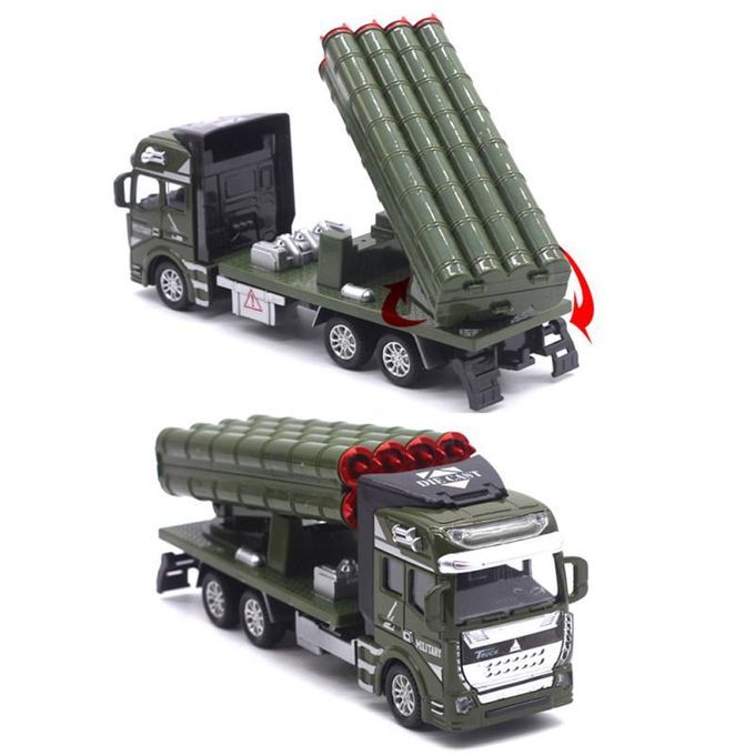 Simulation Pull Back Military Truck ABS Toy Car Model Kids-