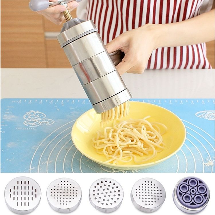 Household Stainless Steel Manual Pasta Machine Hand Pressure Noodle Machine Noodle Maker With 5 Models