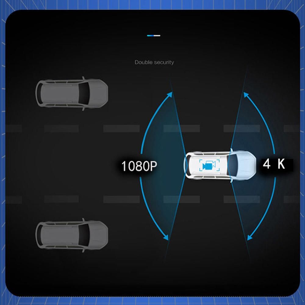 4K DVR Dash Camera Front & Rear Driving Recorder with 10.26 Inch Touchscreen for Carplay Android Auto Built-in FM WiFi Support G-Sensing Parking Monitor Loop Recording Hands-Free Calling