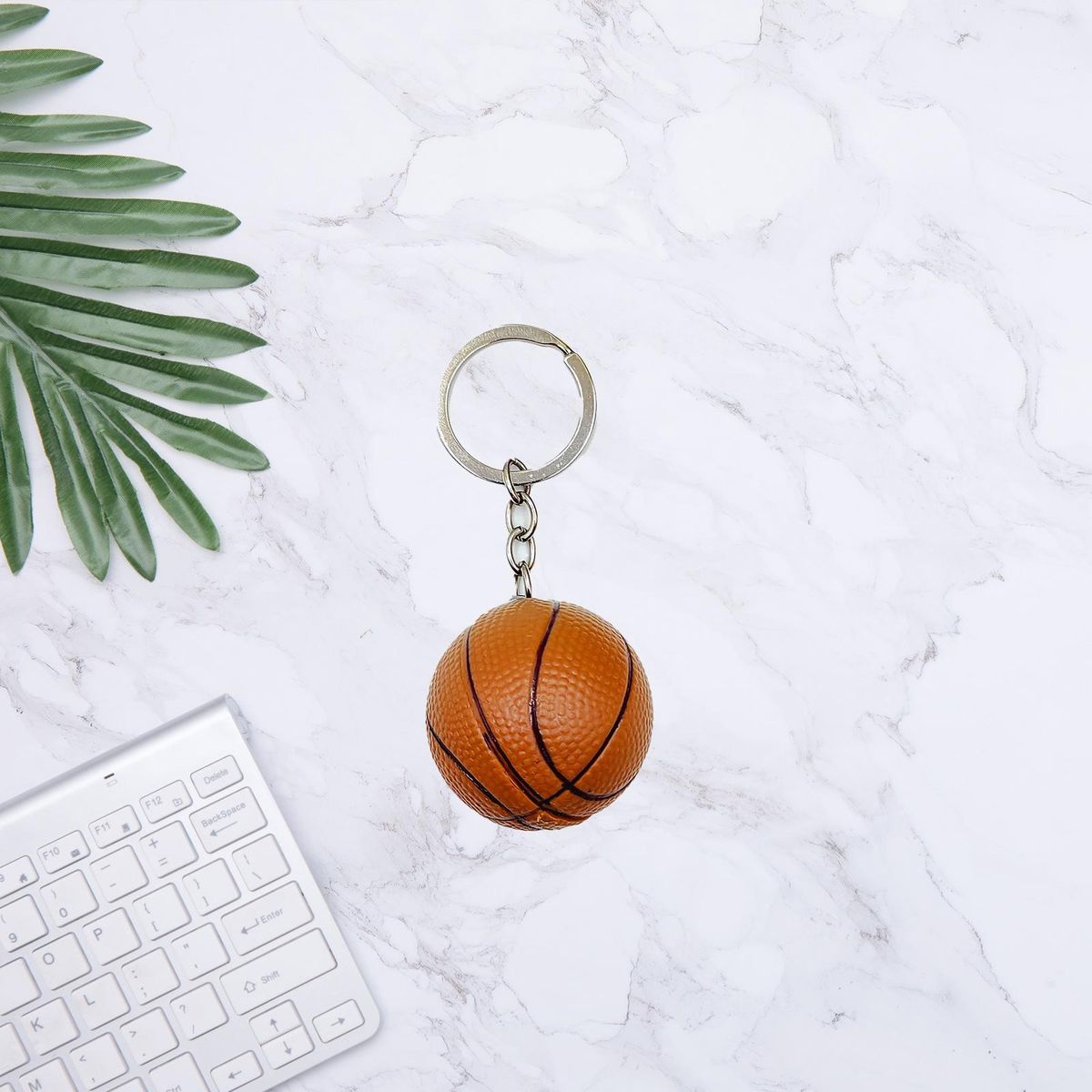 Key Holder Basketball Goodie Bag Keychain Brown