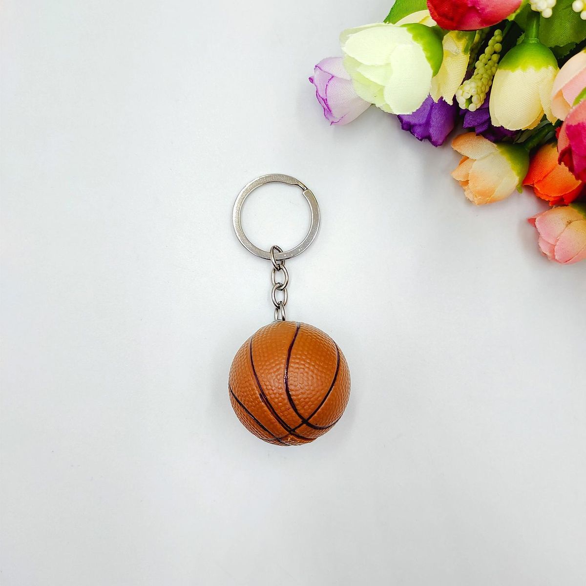 Key Holder Basketball Goodie Bag Keychain Brown