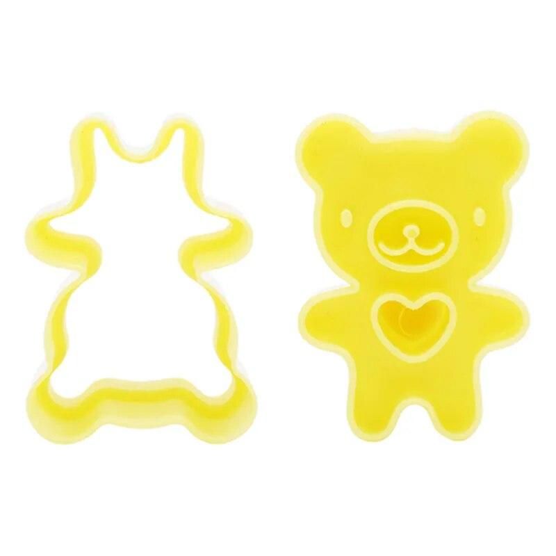 3Pcs Cute Sandwich Cutters Mini Cookie Cutter Shapes Set Bread Biscuit Embossed Device For Kids Plastic Bento Cutter Tool Molds
