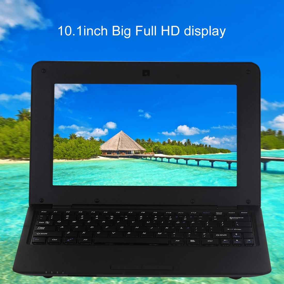10.1 Inch Notebook PC, 1GB+8GB, Android 6.0 A33 Dual-Core ARM Cortex-A9 Up To 1.5GHz, WiFi, SD Card, U Disk(Black)