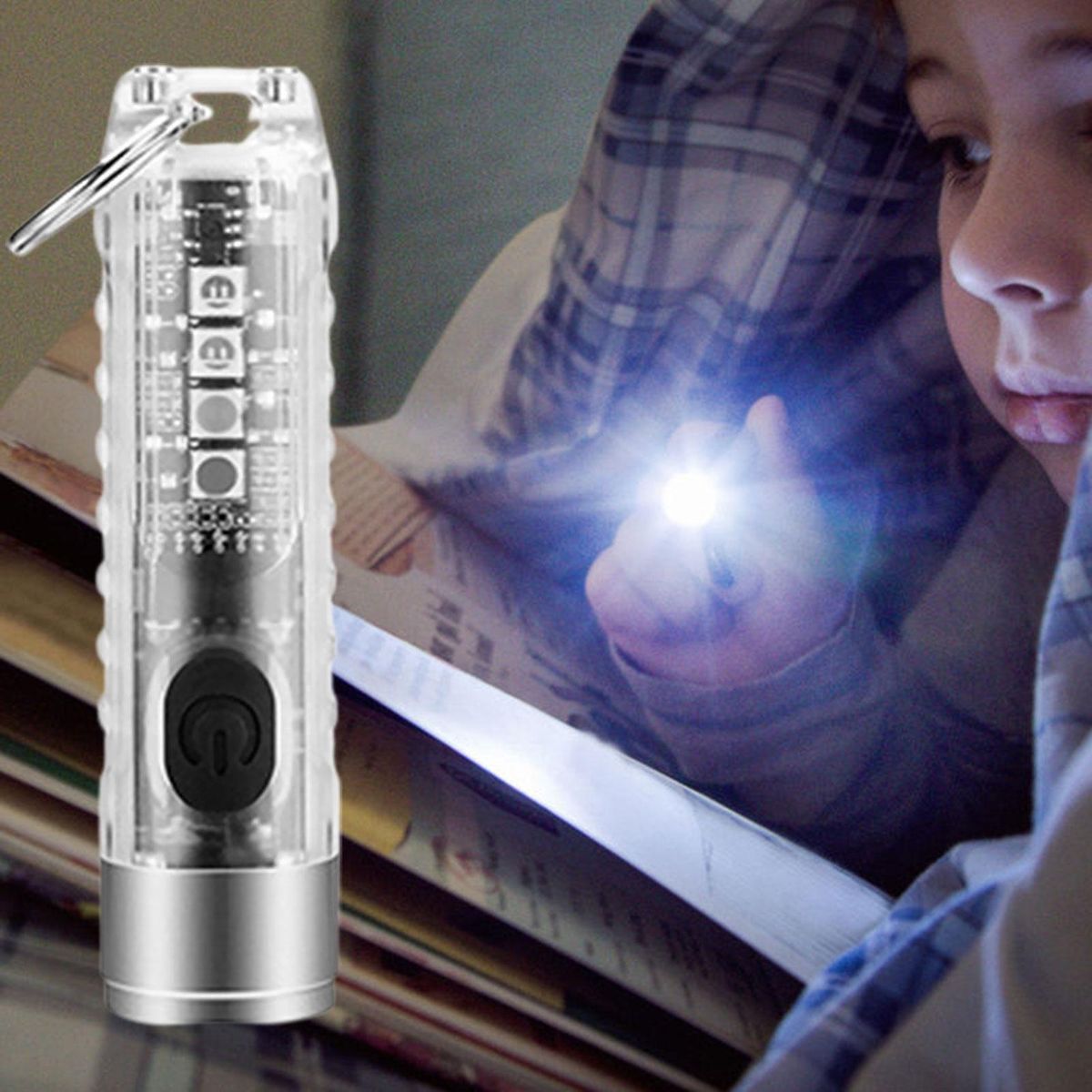 LED Flashlight USB Charging LED Torchlight Lamp White