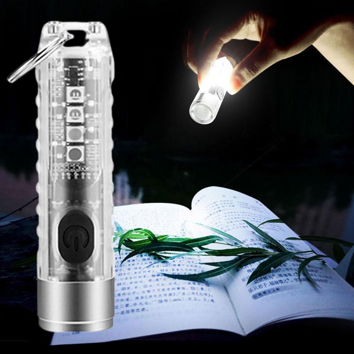 LED Flashlight USB Charging LED Torchlight Lamp White