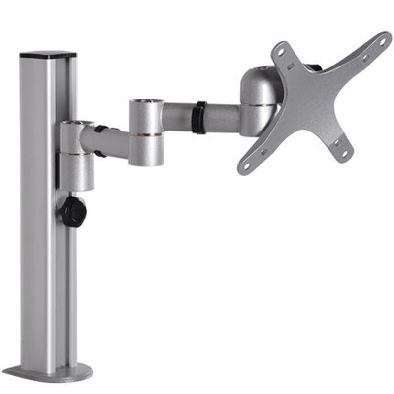 DM-6 10-27" Aluminum Dual Arm Lcd Tv Table Mount Tilt 360 Rotate Monitor Desk Stand V