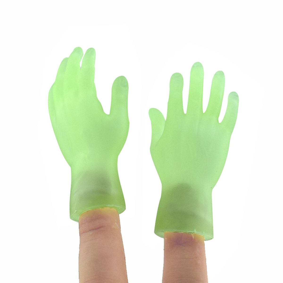 Tiny Hands Left & Right Hand Glow at Night Soft Touch PVC Plastic Hands Mini Finger Puppets Small Hands Model Toys for Parties Music Festivals Bar Nights
