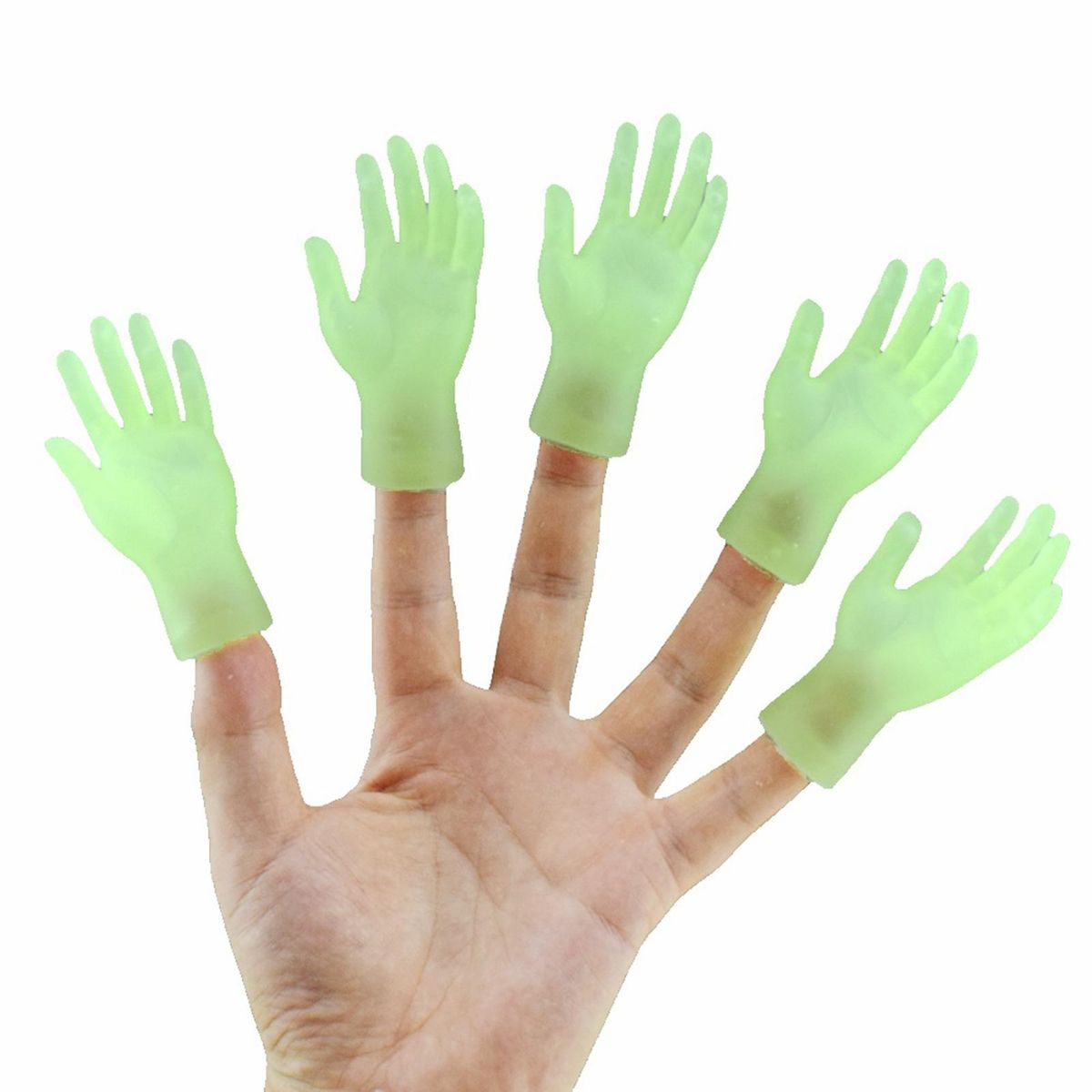 Tiny Hands Left & Right Hand Glow at Night Soft Touch PVC Plastic Hands Mini Finger Puppets Small Hands Model Toys for Parties Music Festivals Bar Nights