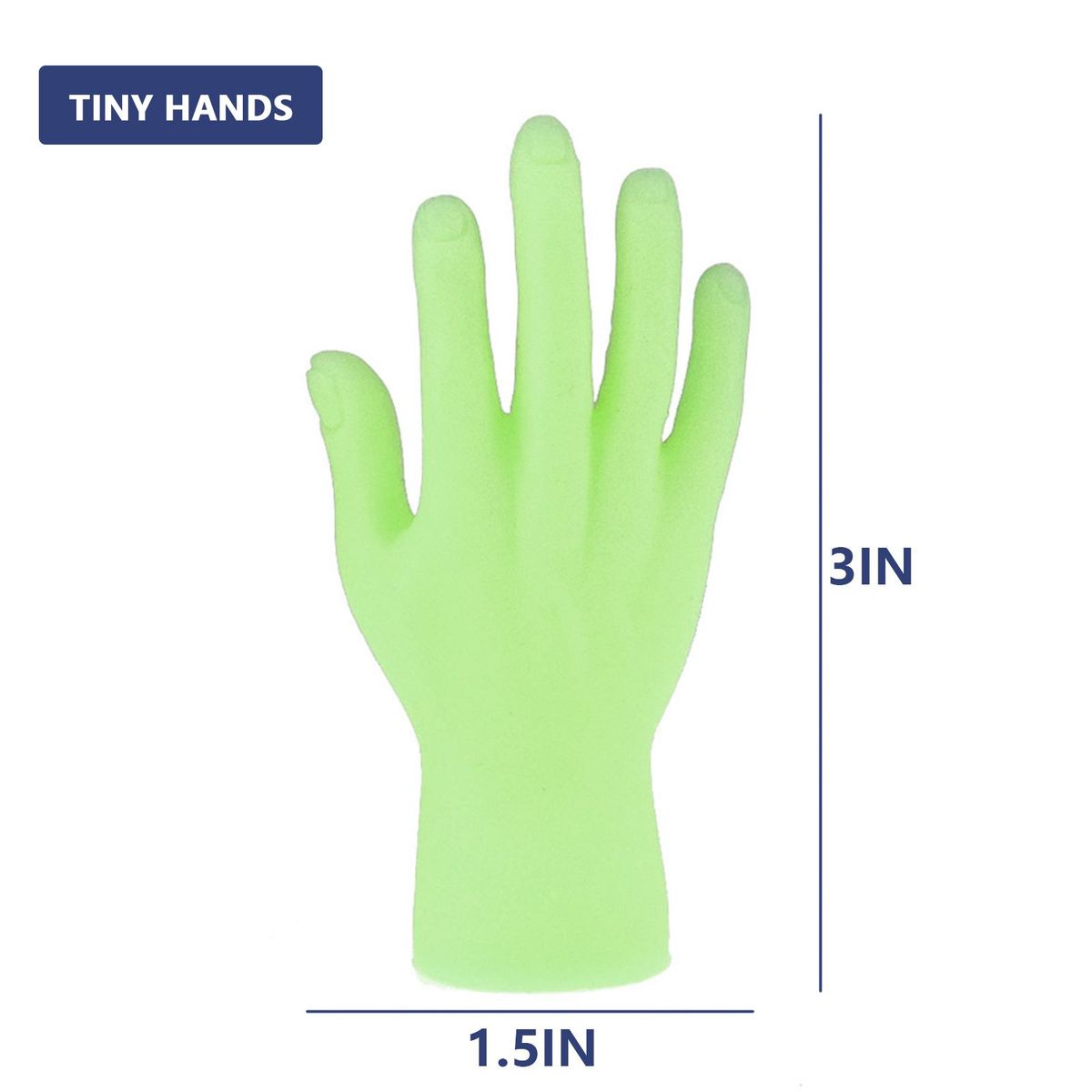Tiny Hands Left & Right Hand Glow at Night Soft Touch PVC Plastic Hands Mini Finger Puppets Small Hands Model Toys for Parties Music Festivals Bar Nights
