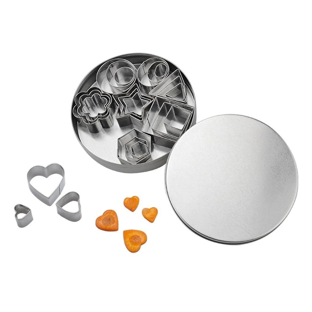 24PCS Stainless Steel Mold DIY Baking Pastry Tool Cutters Cookie Assorted Shape Cake Cookie Mold Fondant Cutting Pastry Cutters