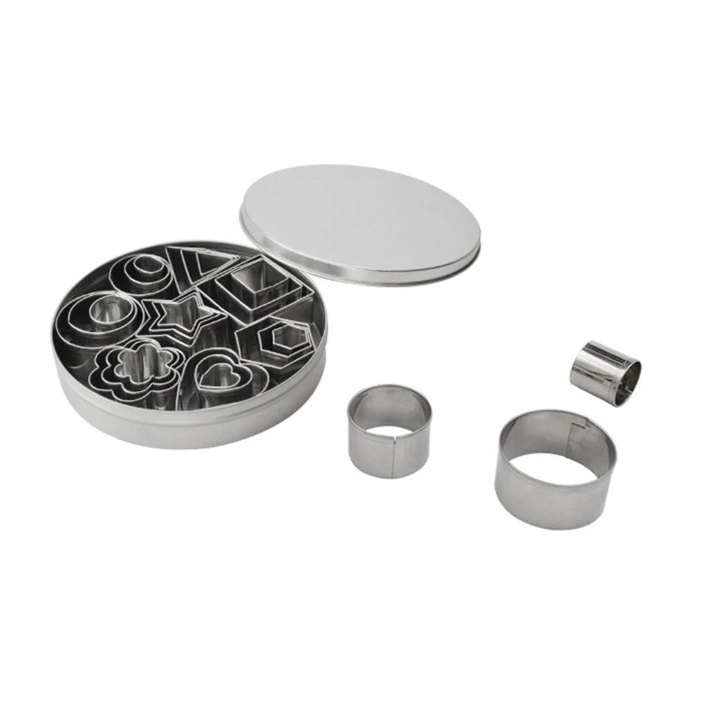 24PCS Stainless Steel Mold DIY Baking Pastry Tool Cutters Cookie Assorted Shape Cake Cookie Mold Fondant Cutting Pastry Cutters