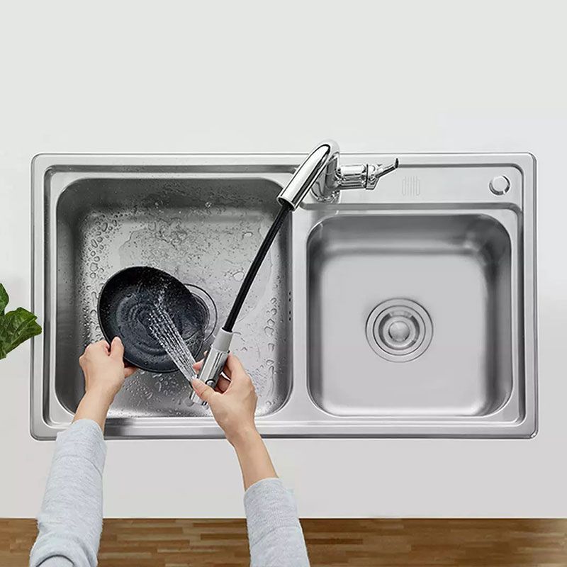 Zinc Alloy Kitchen Faucet Single Hole Pull Out Spout Kitchen Sink Faucet Mixer  And Cold Water Tool-