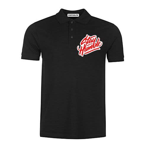 Stay Humble Polo Tshirt - Black