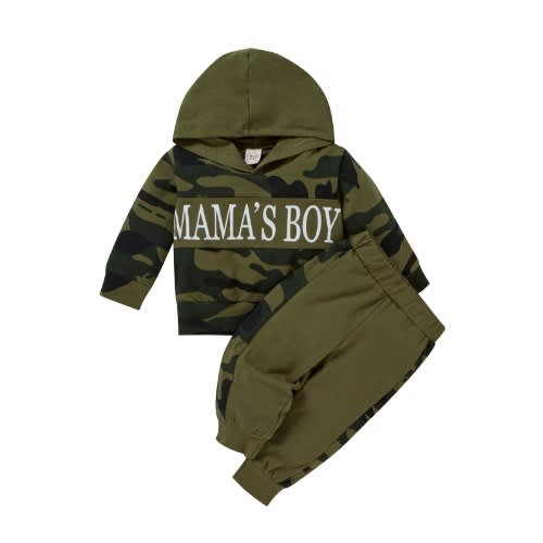 Mama's Boy Camol Set With Hood - 2 Pieces