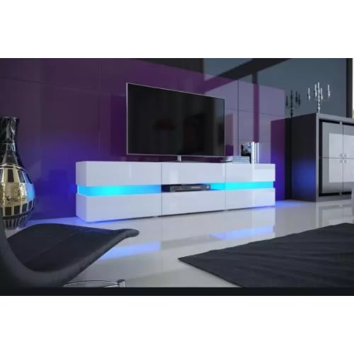 Glossy LED Light TV Stand