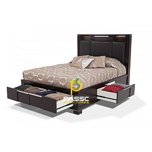 Storage Padded Headboard Bed Frame + Free Dressing Table