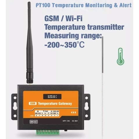PT100 Temperature Monitoring Alarm & Sms Alert System