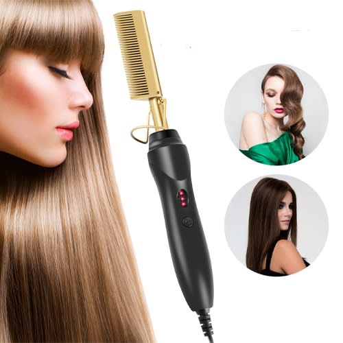 Electric Hair & Wig Hot Comb Heat Straightener With Curling - 42W