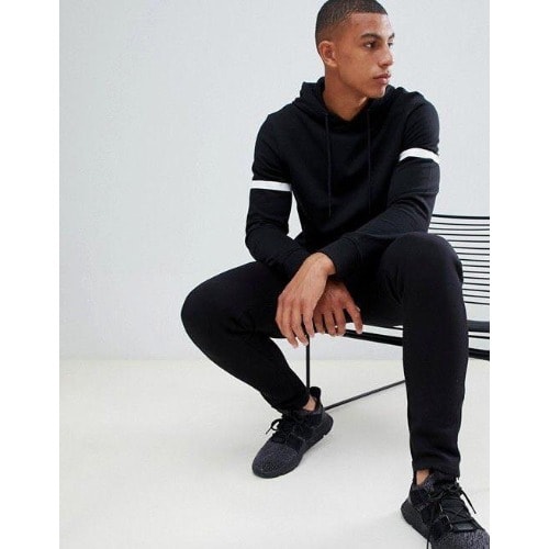 White Hand Stripe Sweats & Jogger Set