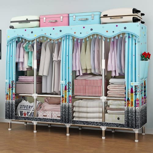 4 Column 8 Compartment Steel Wardrobe - 205cm x 45cm x 170cm
