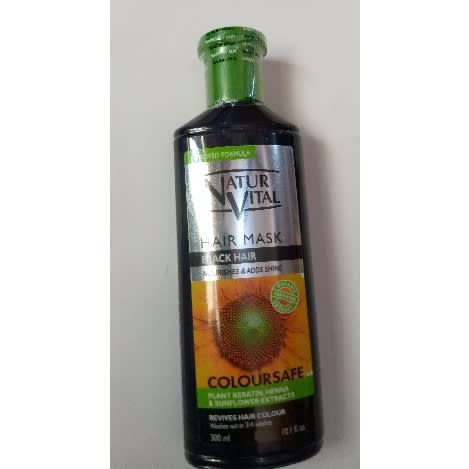 NatureVital Coloring Treatment - Hair Mask Black For Gray Hair - 300ml