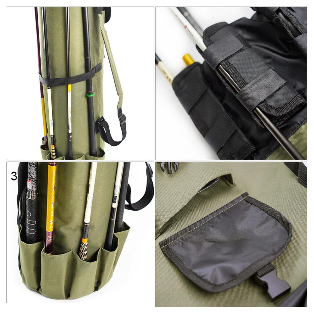 Fishing Rod Tackle Bag Large Capacity Fishing Pole Storage Bags Fishing Gear Organizer Travel Carry Pole Tools Bag Portable Fishing Rod Case for Fisherman Outdoor Fishing