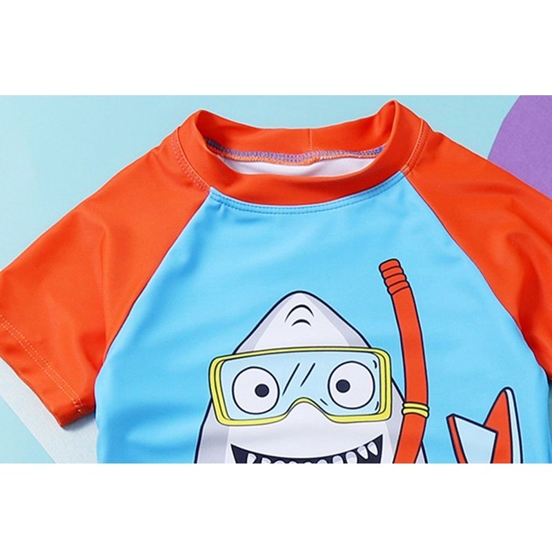 2 In 1 Baby Boys Split Swimsuit Suit (Color:Blue Size:120)