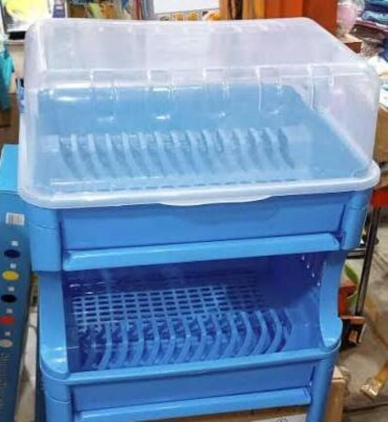 Double Layer Plate/Dish Rack With Cover