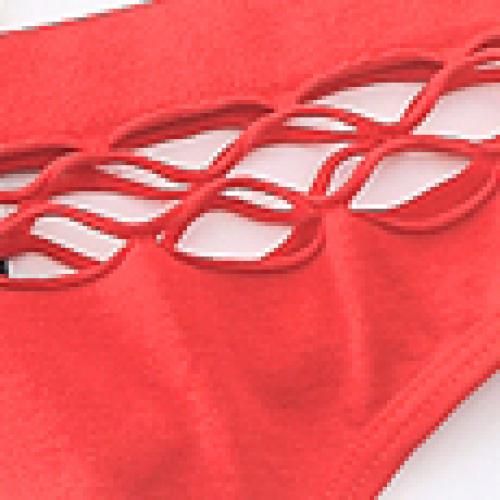 High Waist Women Mesh Hollow Out Thongs Panties Sexy G-String Plus Size Red